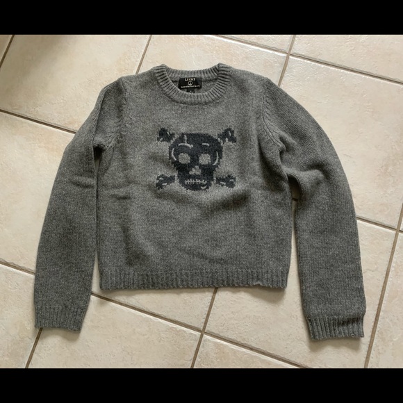 Lucky Brand Crop Skull Sweater 